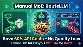 Manual MoE TUTORIAL: Routing Llama-8B vs GPT-4o for MAX Performance (RouteLLM Guide)