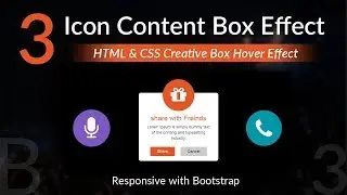 3 Creative Icon with Content  Box Effect - HTML & CSS Hover Effect