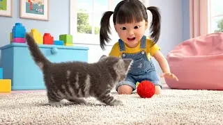 Five Playful Baby Kittens Rolled on the Pillow | Nursery Rhymes for Kids & Baby Songs