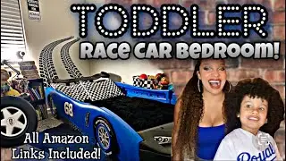 TODDLER RACE CAR BEDROOM! 💙 ALL AMAZON Links INCLUDED!