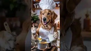 🐶👨&zwj;🍳Chef Dog&rsquo;s Pancake Party!Cooking Breakfast for Animal Friends🥞🍓#animals#shorts#cooking#dog