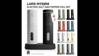 LARS NYS&Oslash;M Automatic Salt & Pepper Mills. Electric Grinder. USB Rechargeable Electric Spice Grinder