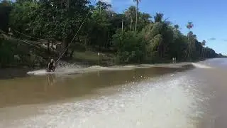 Wakeboarding jump to the flats to a decent head smack #disabledlife #wakeboarding #faceplant 