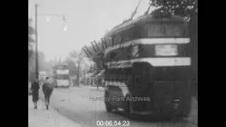 Following Trams around in Hull, UK, 1930s - Film 1033112