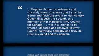 PM Stephen Harper's Oath of Allegiance