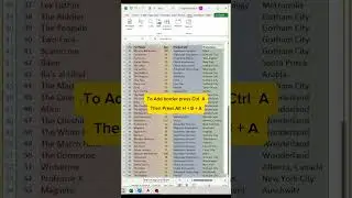 3 Time Saving Shorts in Excel | Freeze Header | Add Border | Move Columns #exceltips #exceltech