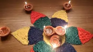How to make Rangoli or Kolam using crystal salt &  acrylic water colour