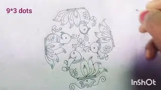 9*3*3 beautiful peacock 🦚🦚🦚 rangoli design 🌺