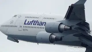 Lufthansa Boeing 747-400 (D-ABVO) takeoff from KIX/RJBB (Osaka - Kansai) RWY 06R