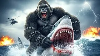 KING KONG vs GIANT SHARKS 🦍🦈 | Ocean Horror Battle (8K Ultra HD)