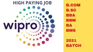 WIPRO COMPANY JOB VACANCY|HIGH STIPEND|2021 BATCH|ELIGIBILITY|LATEST JOBS FOR DEGREE|FREE EDUCATION|