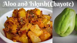 Easy Aloo & Iskush (Chayote) Recipe with English Subtitles #flavournepal