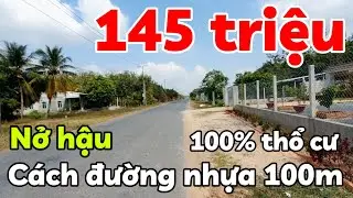 Bán 10 lô đất 100% thổ cư nở hậu giá 145 triệu bao sổ hồng cách đường nhựa 100m xã Hòa Hội Tây Ninh