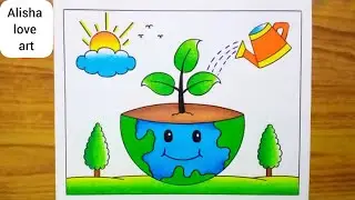 World Water Day Drawing / World Environment poster drawing / Save Water Save Earth Drawing