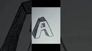 How to Draw 3D Letter A|| #shorts #3d #tutorial #youtubeshorts #3dletterdrawing #shortvideo #drawing