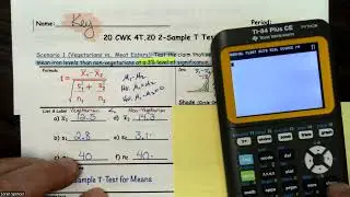 20 Unit 4T Assignment  2 Sample T Test Vegetarians vs Meat Eaters