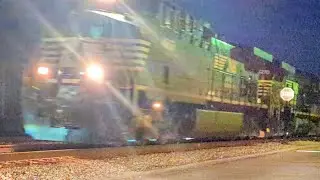Northbound NS 28C intermodal on track one, having some focusing issues initially 