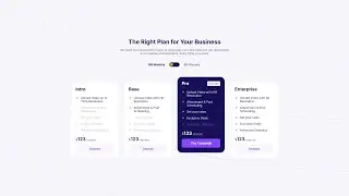 Responsive 3D Animation Pricing Section Using HTML, CSS And JavaScript