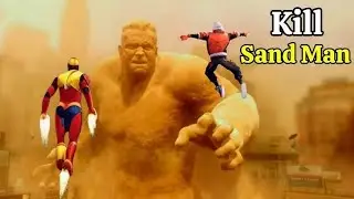 The Sand Monster fights Spider-Man
