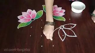 Creative lotus flower rangoli / latest rangoli designs / margazhi kolangal 