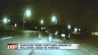 Dashcam video captures dramatic rollover crash in Pontiac