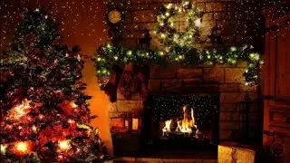 Christmas fun party music with cosy fireplace ambience
