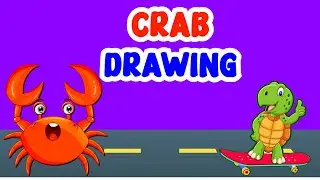 Drawing and Coloring a Crab | Easy Crab Drawing for Kids