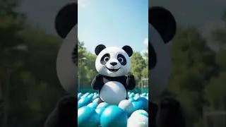 Giant Foam Ball Panda Transforms into Cartoon Panda! 🐼✨ #shorts