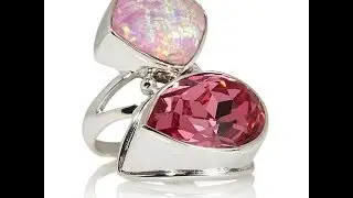 Sajen Silver Crystal and Simulated Gemstone Ring