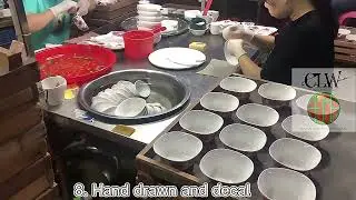 Custom Logo Printed White Porcelain Dinner Plates Round Flat And Dishes Ceramic Plates For Restauran