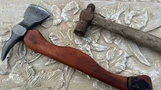 Forging a tomahawk from a ball peen hammer head
