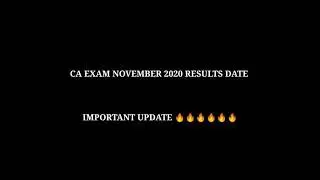 CA Exam results date🔥/ Important results update / CA Nov 2020 exam results  #shorts #Nov2020results