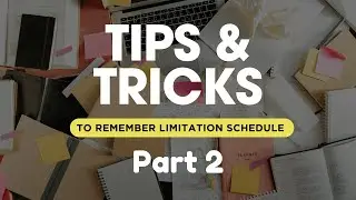 Limitation Act Schedule Tricks Part 2 | Limitation Act, 1963 | Judiciary Examination