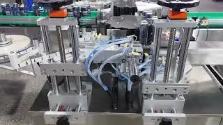 High-speed double-row red tube labeling machine for lubricants