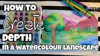 ART VIDEO: How to create DEPTH in an artwork. A watercolour landscape activity with Kerri Bevis #art