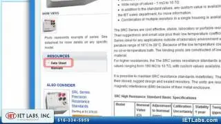 Resistance Standard IET Labs SRX/SRC Series