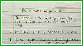10 lines story in english | the hurdles in your path | Short moral story in english | moral stories