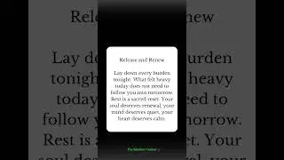 RELEASE AND RENEW #healingjourney #nightlymotivation #releaseandrenew #restoration #renewal