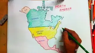 How to draw North America map easily step by step