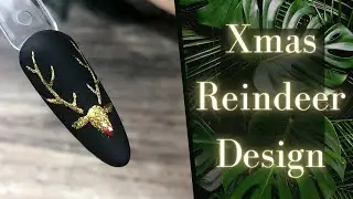 Xmas Reindeer Nail Design Easy Nail Art by Goda Flawless Nails