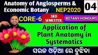 Systematics|application of plant anatomy in Systematics|botany honours core6|Botany honours core-6