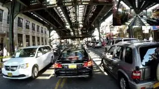 NYC Cycling Roosevelt Avenue from Queens Blvd to Flushing Skyview Mall