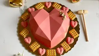 طريقة عمل قلب الشوكولاته المحطم او ( القابل للكسر ) 🩷 how to make breakable chocolate heart
