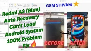 Redmi A3 (Blue) Auto Recovery / can't load Android System. Your Data May Be Corrupt 100% Problem Fix