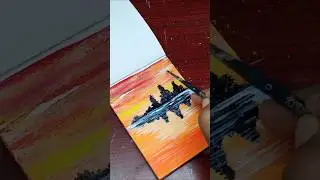 Simple acrylic painting 🖌️#sunsetscenery #timelapse #art #music #subscribe