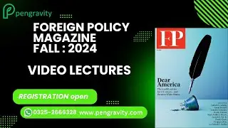 Foreign Policy Magazine : Fall 2024 Recorded Lectures #css #pms