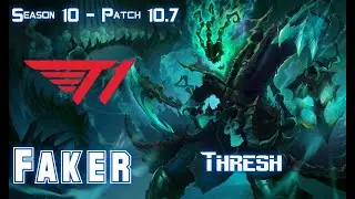 T1 Faker THRESH vs BLITZCRANK Support - Patch 10.7 KR Ranked