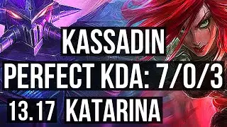 KASSADIN vs KATA (MID) | 7/0/3, Rank 9 Kassadin, Godlike | TR Challenger | 13.17
