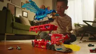 Hot Wheels City Hot Wheels Ultimate Dual Dragon Transporter & 2 1:64 Scale Toy Cars | AD
