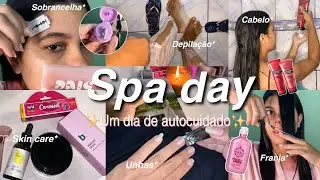 SPA DAY|dia de autocuidado completo* sobrancelhas,unhas,skin care ,depilação,cortei a franja🫧💖